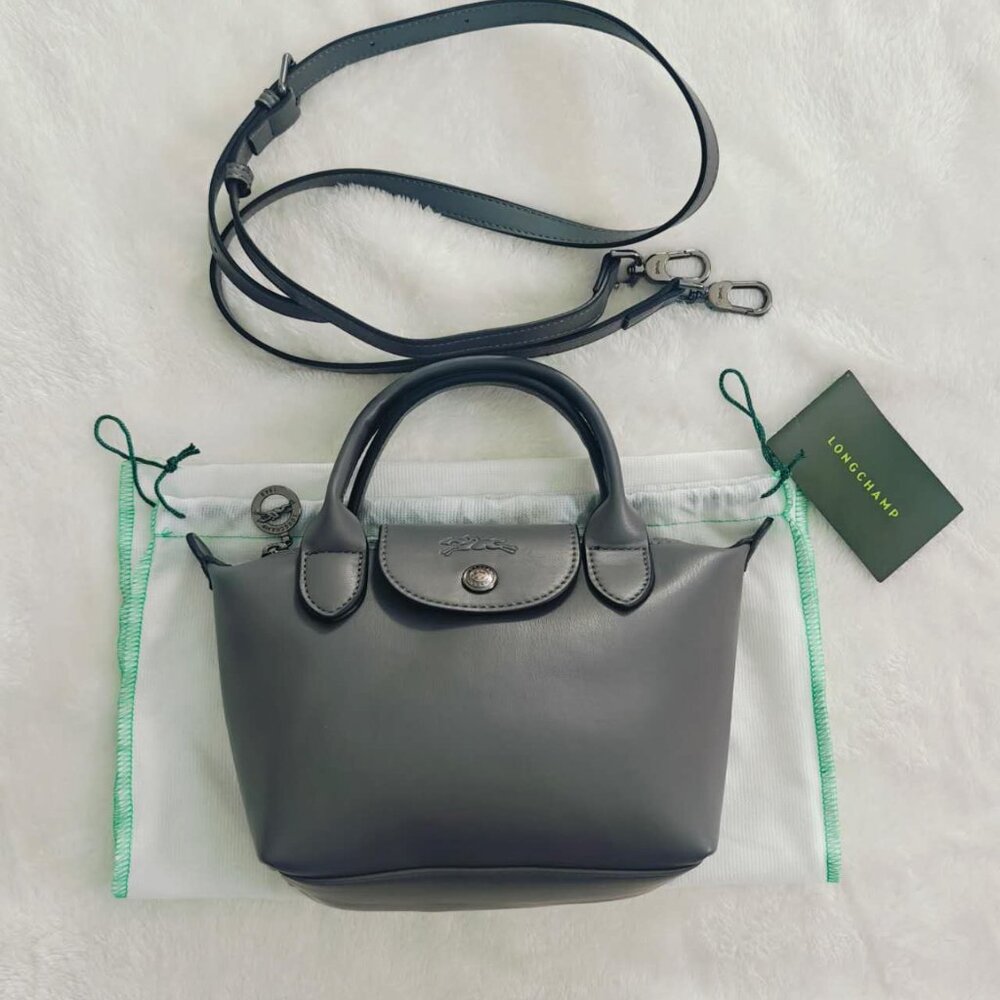 NEW Longchamp Le Pliage Xtra XS Handbag Leather in Turtledove - Picture 7 of 12